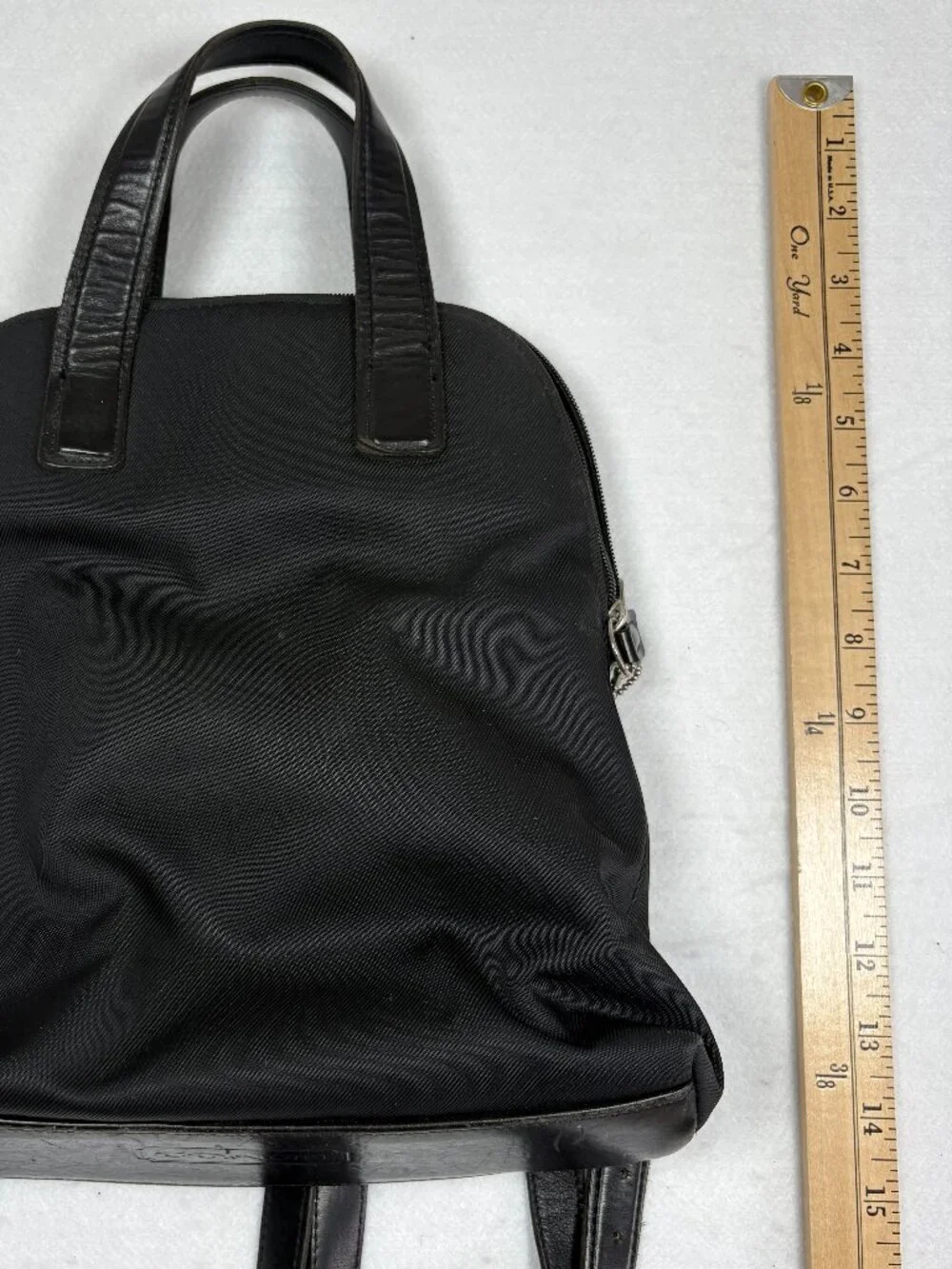 Vintage COACH Mercer Black 2-Way Nylon/Leather Backpack Handbag Minimalist 7404